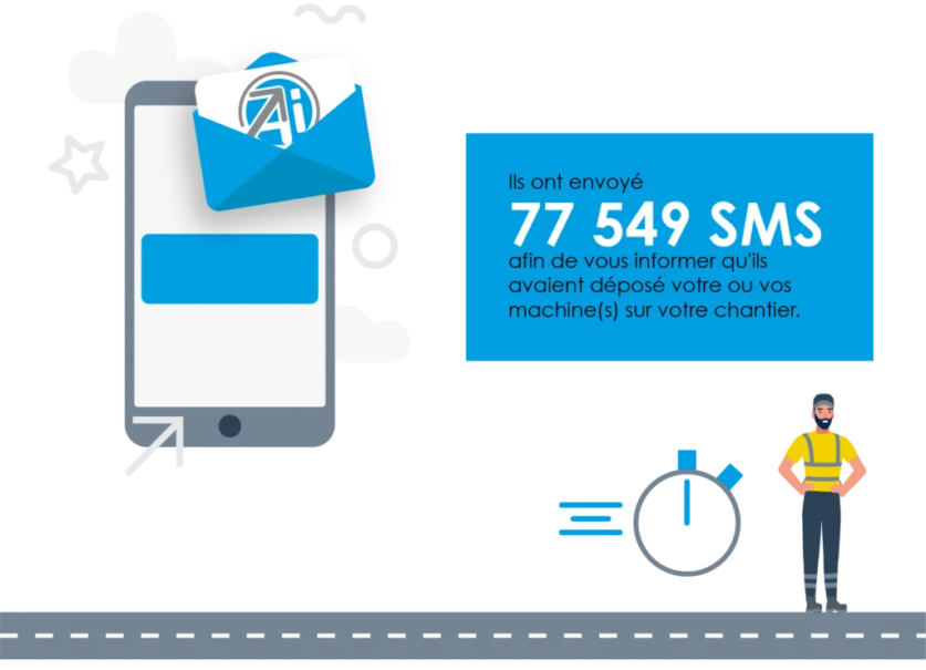 sms livraison matériel sur chantier